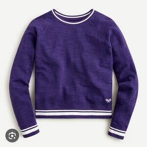 J. Crew Women's Dark Blue Crew Neck Sweater Tennis racket logo size small